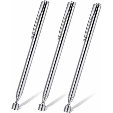 Outils Télescopiques Magnétiques 3 Pièces,Magnet de Ramassage,Tige Télescopique Magnétiques Extensible Portable,Tige d'extension Magnétique de Ramassage,Tige Télescopiques Avec Clip de Poche