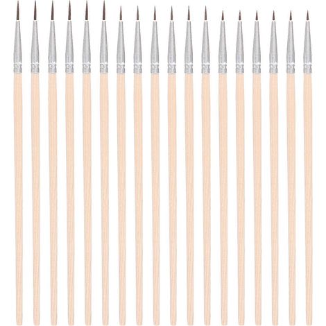 Lot de 60 pinceaux de précision en nylon pour enfants, adaptés à la peinture à l'huile et à l'aquarelle.-17x0.5cm (1/4)
