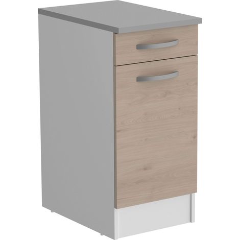 Módulo Cocina Inferior Eko 1C 1P Roble Jackson y Blanco 40x60 cm