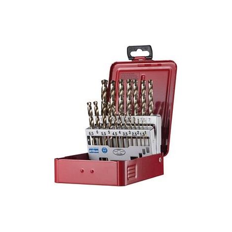 Remplacement de foret hélicoïdal A295 DIN 338 Type N D.1-10x0,5mm HSS-E 19 pièces, boîte à outils (1/2)