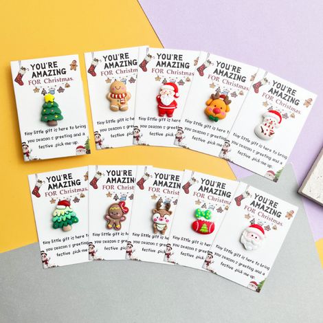 Cartes de vœux de Noël en résine, format poche, avec cadeaux inclus -- 10 cartes/paquet (une de chaque) --