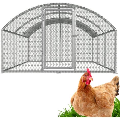 Wolketon Hühnerstall 3x6x2m Bogenaufsatz Hühnerhaus Kleintierstall Freilaufgehege Kleintiergehege Voliere Freigehege Hühnerkäfig Geflügelstall Verzinkter
