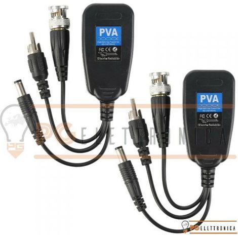 COPPIA BALUN AHD PVA VIDEO CVI TVI ANALOGICO CON ALIMENTAZIONE AUDIO RJ45 1CH
