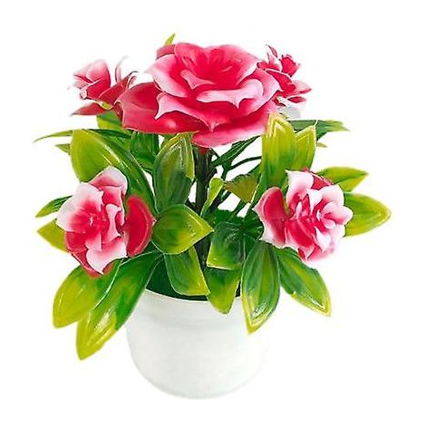 Plante en pot, fleurs artificielles réalistes en plastique, pot de fleurs pour la maisonrouge (1/4)