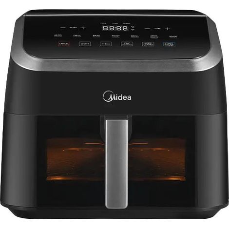 Midea MAD85000ADK Doble 9 L Independiente 2200 W Freidora de aire caliente Negro, Plata (1/5)