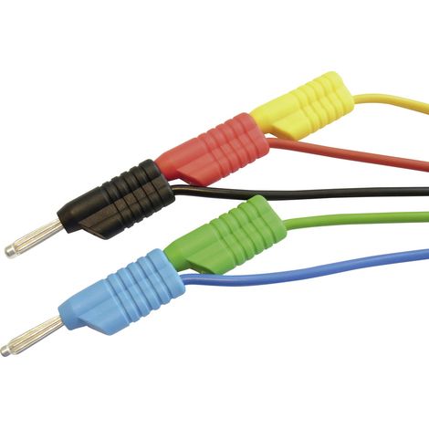 VOLTCRAFT MS 4250S Messleitungs-Set Lamellenstecker 4 mm Lamellenstecker 4 mm 1.00 m Rot, Schwarz, B