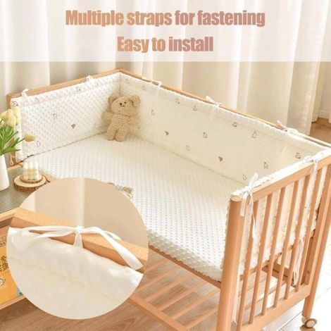 Tour de lit bébé respirant 140x28cm – Lavable – Protection barreaux pour sécurité – Matière polyester – Poids 400g - 140x28c