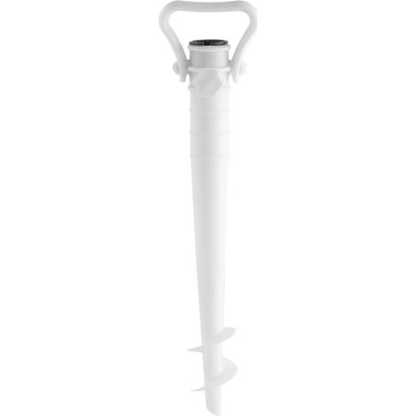 Support de parasol portable Sun Beach à vis, ancrage pour parasol de jardin et sable (blanc) (1/5)