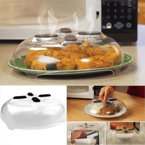 (Transparent) Spritzschutz für die Mikrowelle – 30 cm x 8,5 cm – Kunststoff – Transparent (1/4)