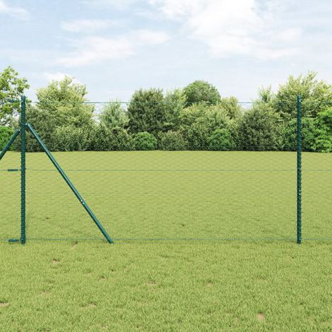 vidaXL Clôture hexagonale 1,4 x 10 m PVC Vert (1/5)