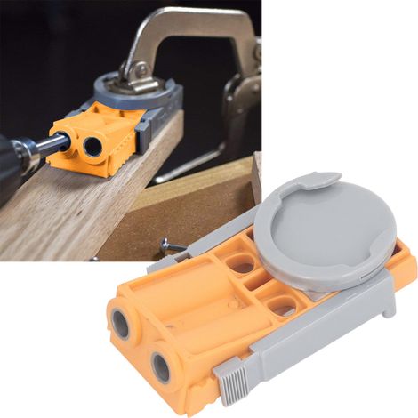 GARRYFIZH Gabarit de perçage incliné pour menuiserie 15°, kit gabarit de poche DIY 1/2"-1" (1/5)