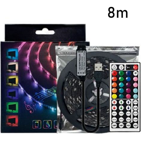 Bande LED, 8 m, pour décorer meubles, téléviseurs, étagères et espaces intérieurs, design pratique.-AquaForge (1/5)