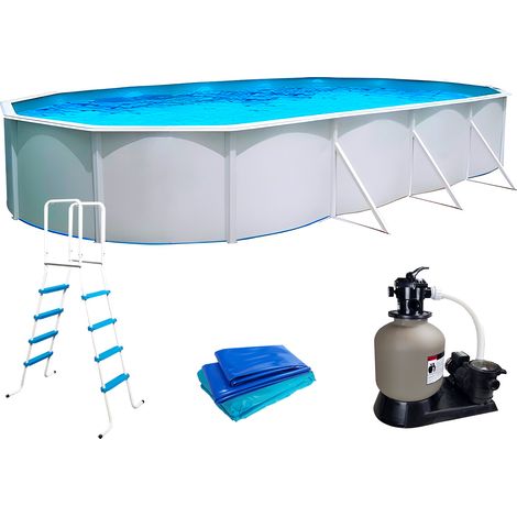 Piscine hors-sol acier Toi MAGNUM ovale 900x457x132cm filtre à sable 8m3/h (1/5)
