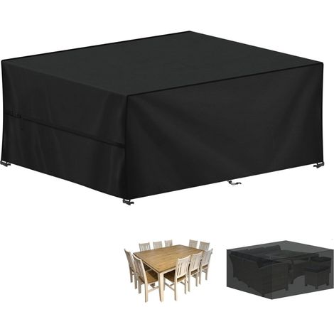 Housse pour Mobilier de Jardin, 420D Oxford Bâche Table de Jardin Imperméable Housse Table Jardin Bache de Protection Exterieur Salon de Jardin pour Table, Chaise et Canapé, 260x220x80cm (1/5)