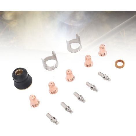 Kit de 14 pièces consommables pour torche de découpe plasma avec électrodes à pointe IPT40, adapté aux machines de découpe plasma YESWELDER CUT-55DS Pro/CUT-65DS. (1/5)