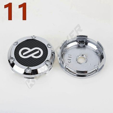 cache-moyeux sport Enkei avec logo, autocollant argenté et noir, diamètre extérieur 66 mm / diamètre intérieur 62 mm, taille 11 (1/5)
