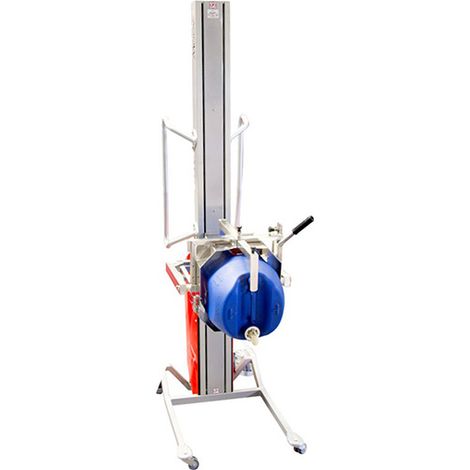 Kanisterwender - Max. Hubhöhe 1600 mm - Max. Tragfähigkeit 60kg - Kanister von 20 bis 30L - Zylindrische Fässer von Ø280 bis Ø340 mm - 8091000015