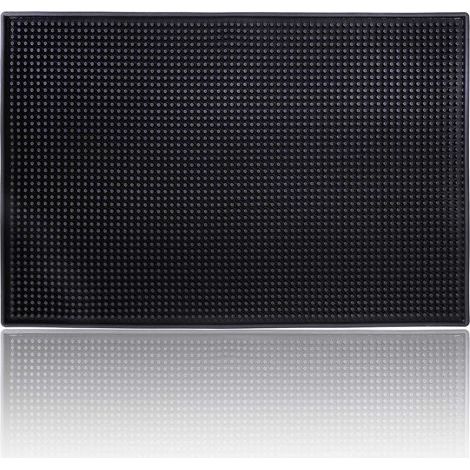 Tapis de séchage en silicone noir antidérapant pour bar et cuisine, résistant à la chaleur – 30 × 45 cm (1/5)