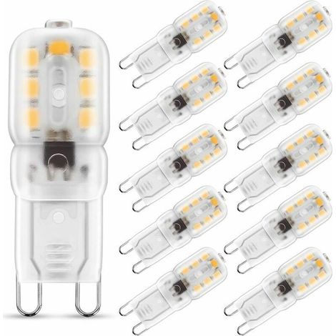 2W G9 Blanc Chaud 3000K, Ampoule LED, 25W Ampoule Halogène Équivalent, 230V AC 180lm, 360° Larges Faisceaux, Culot G9 Lot de 10 [Classe énergétique A+] (1/5)