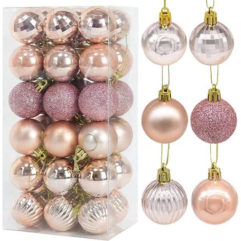 Lot, de 36 décorations de sapin de Noël, Ensemble de boules de Noël, Décorations de Noël à suspendre, Cadeau de Noël, Pendentifs de sapin de Noël (1/5)