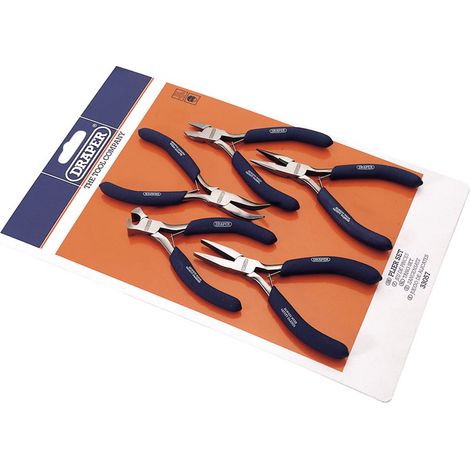 Draper Carbon Steel Mini Plier Set – 5-Piece Professional Hand Tool Kit (Model 33057) (1/5)