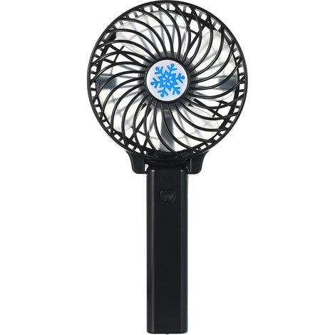 Ventilador portátil recargable por USB con batería de litio, plegable, para aire acondicionado, mini ventilador de bolsillo y uso en exteriores (negro)