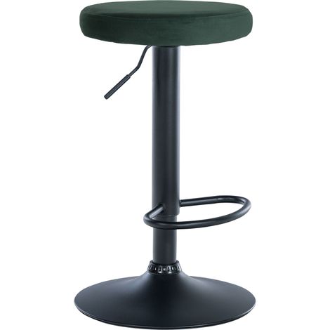 Taburete de bar Ponte tapizado en terciopelo Verde Negro