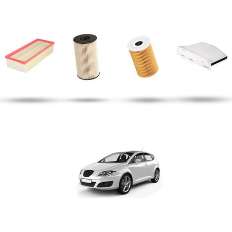 Kit tagliando 4 filtri compatibile con Seat Leon II (1P1) 1.6 TDI 77kw dal 2009 (1/5)