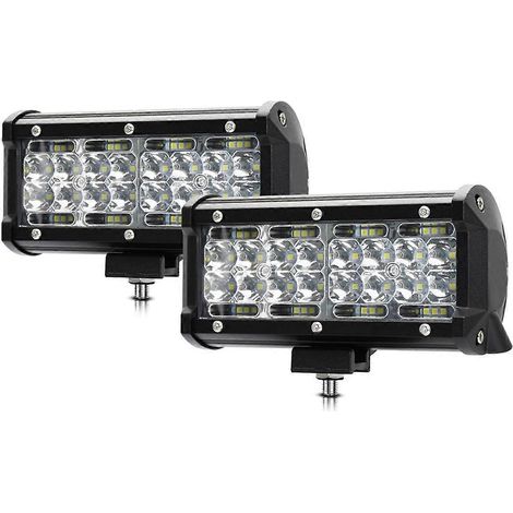 7-Zoll-LED-Lichtleiste, 120 W, 12000 lm, LED-Arbeitsscheinwerfer, 2 Stück