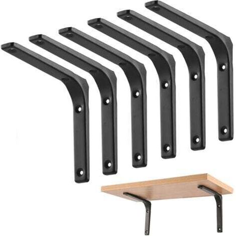 Stück schwarze Regalhalterungen, Wandregalträger, für Wohnzimmer, Schlafzimmer, Küche, Metall-Wandregalträger (125 x 150 mm)
