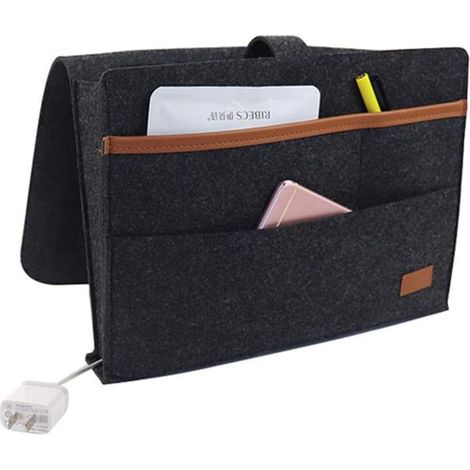 Sac de Rangement de Chevet - Poche Organisatrice pour Lit - Compatible Rails de Lit Dormitoire Lit Superposé Chambre Bébé - 1 Pièce (1/5)