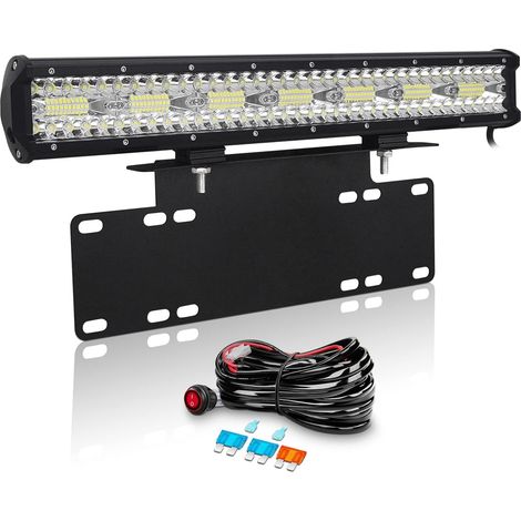 51cm 20'' 420W Barre LED Spot et Inondation + Support de Plaque D'immatriculation + Faisceau de Câblage Rampe LED 12V 24V Bar Feux LED pour 4x4 Voiture Camion Tracteur Quad Bateau (1/5)