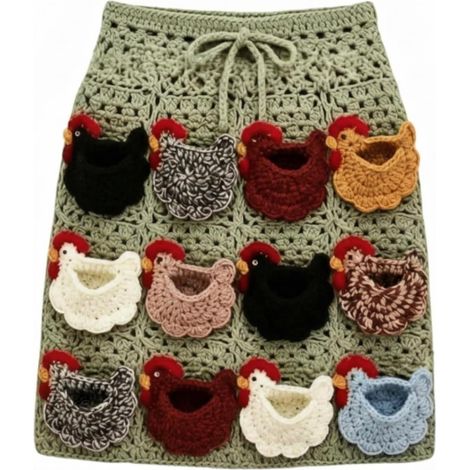 Handmade Egg-Collecting Apron with Individual Pockets, Hen-Shaped Apron, Practical for Farmers (1/5)