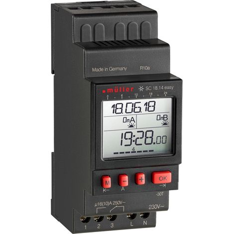 Müller SC 18.14 easy 230V 50-60Hz Hutschienen-Zeitschaltuhr digital 230 V/AC 4000 W
