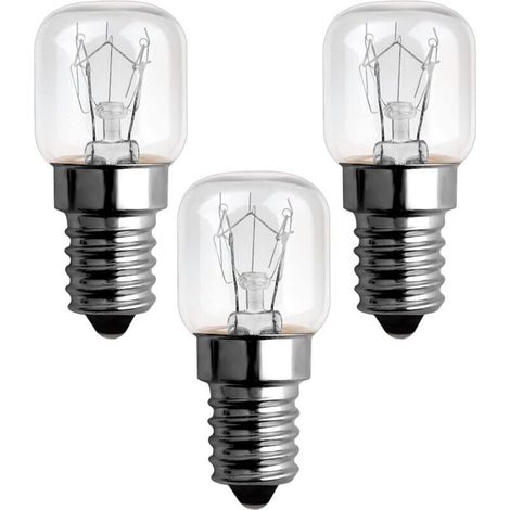 25W 300 Degrees E14 Dimmable Oven Bulb, AC220V-240V, E14 T22 Incandescent Bulb, 120LM Warm White 2300K, E14 Small Screw Base Pygmy Lamps for Microwave, Oven, Salt Lamp, 3 Unit (1/5)