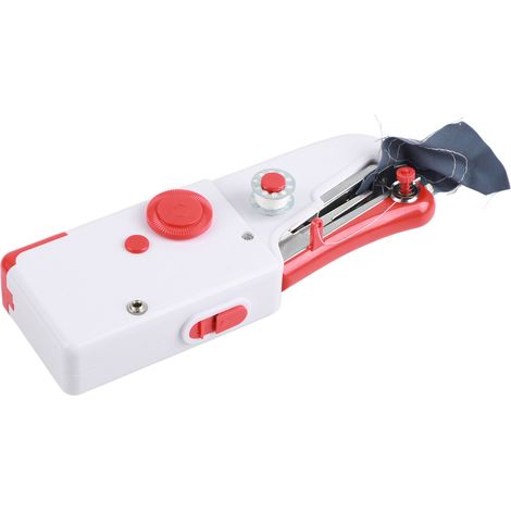 Machine à coudre rouge + sac à fil, mini machine à coudre électrique portable et simple pour usage domestique.