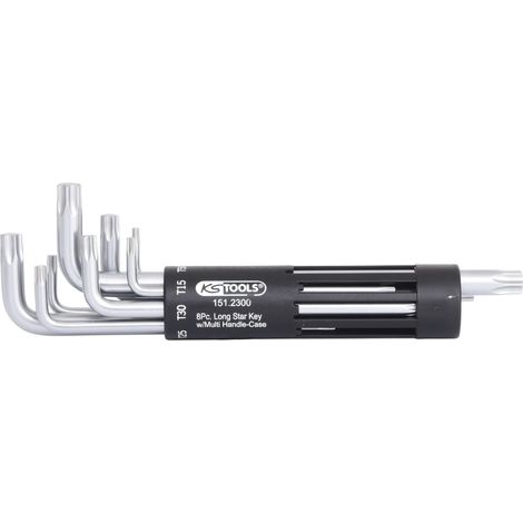 KS Tools 151.2300 Serie di Chiavi Maschio Piegate TX Classic, 3 in 1, 8 Pezzi, T10-T50 (1/3)