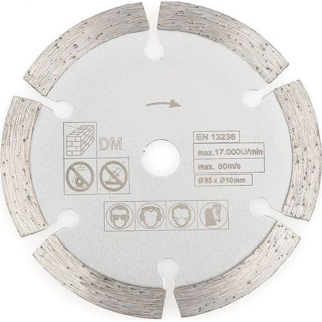 Disque De Coupe Circulaire - Diamant - 85 mm x 15 mm - Pour Outils Rotatifs Et Travail Du Bois - 1 Pièce (1/5)