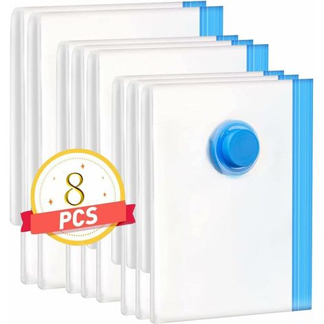 Filiyano-Lot de 8 sacs sous vide Longziming, sacs sous vide pour vêtements, 2L 100x80 + 3M 80x60 + 3S 60x40 - Sacs sous vide pour couettes, literie (1/5)