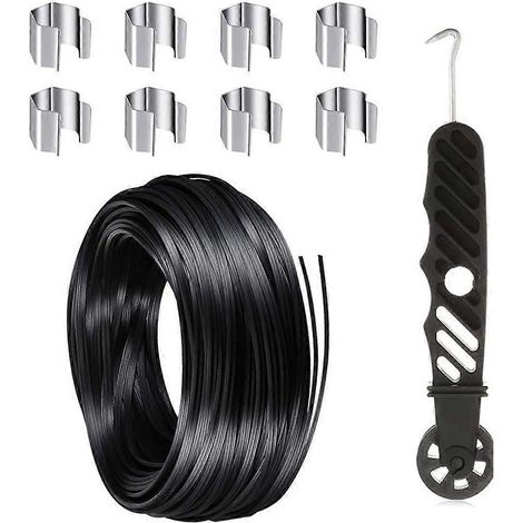 Kit de moustiquaire pour fenêtre, installation facile, réparation rapide, remplacement de joint en caoutchouc, splines pour fenêtre, kit de réparation de moustiquaire, pas de perçage, universel. (1/4)