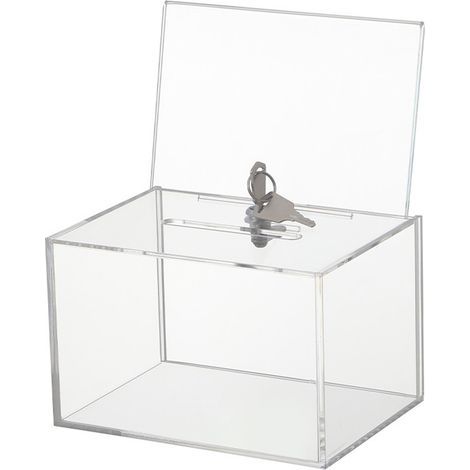 Boîte en acrylique grande capacité, boîte à suggestions multifonctionnelle, boîte à dons transparente, boîte à messages avec ballon (1/5)