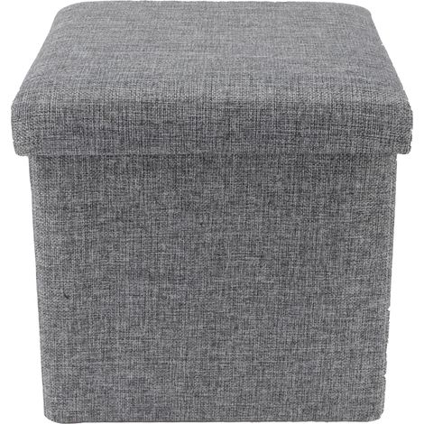 Pouf de rangement pliable, banc multifonctionnel, repose-pieds et siège avec housse. Grand modèle. (1/5)