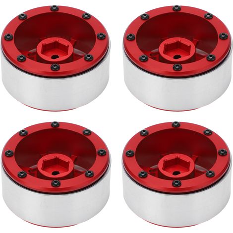 4 pièces Jantes RC en Alliage d'Aluminium 1/10 pour Voiture RC, Compatible D90, TRX4, SCX10 (1/5)