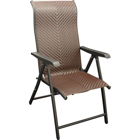 Klappsessel ANTIBES Hochlehner, Metall + Polyrattan braun, klappbar (1/5)