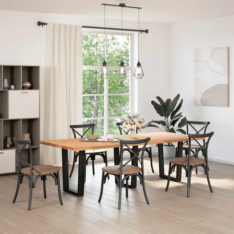 Maison Exclusive - Esstisch Beine V-Form 3 Stück Schwarz 70x(72-7