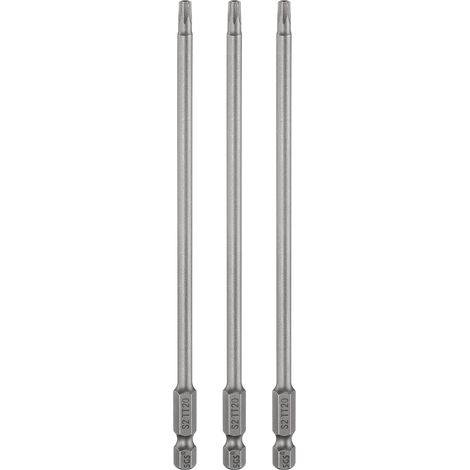 3Pcs Embout Tournevis Torx TT20 1/4" Hex Tige Longueur 6" (150mm) (1/5)