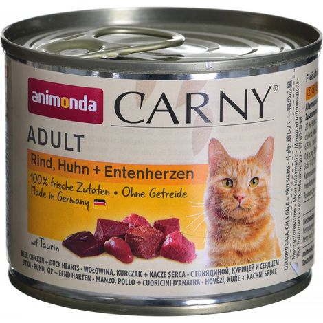 Animonda Cat Adult Manzo, Pollo e Cuoricini di Anatra  - Animonda Cat Adult Manzo, Pollo e Cuoricini di Anatra - Lattina Da 200 Gr (1/2)