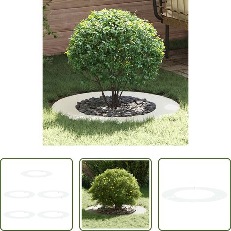Protection racinaire -  adapté pour anneaux d'arbre plats 5 pcs Blanc Ø50 / 80 cm Acier (1/5)