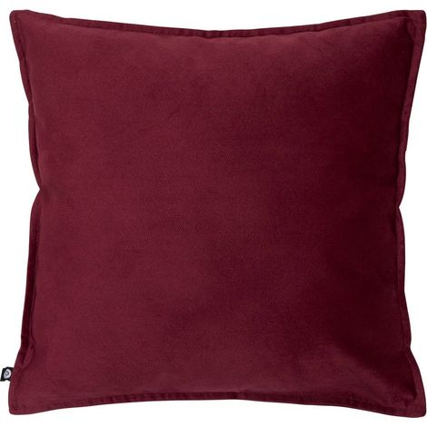 Coussin Déco Uni "Lilou" 45x45cm Rouge Grenat (1/5)