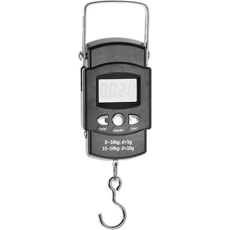 Balance de pêche 50 kg, balance électronique domestique, petite balance suspendue avec mètre ruban.-16.8X5.7cm-Black (1/2)